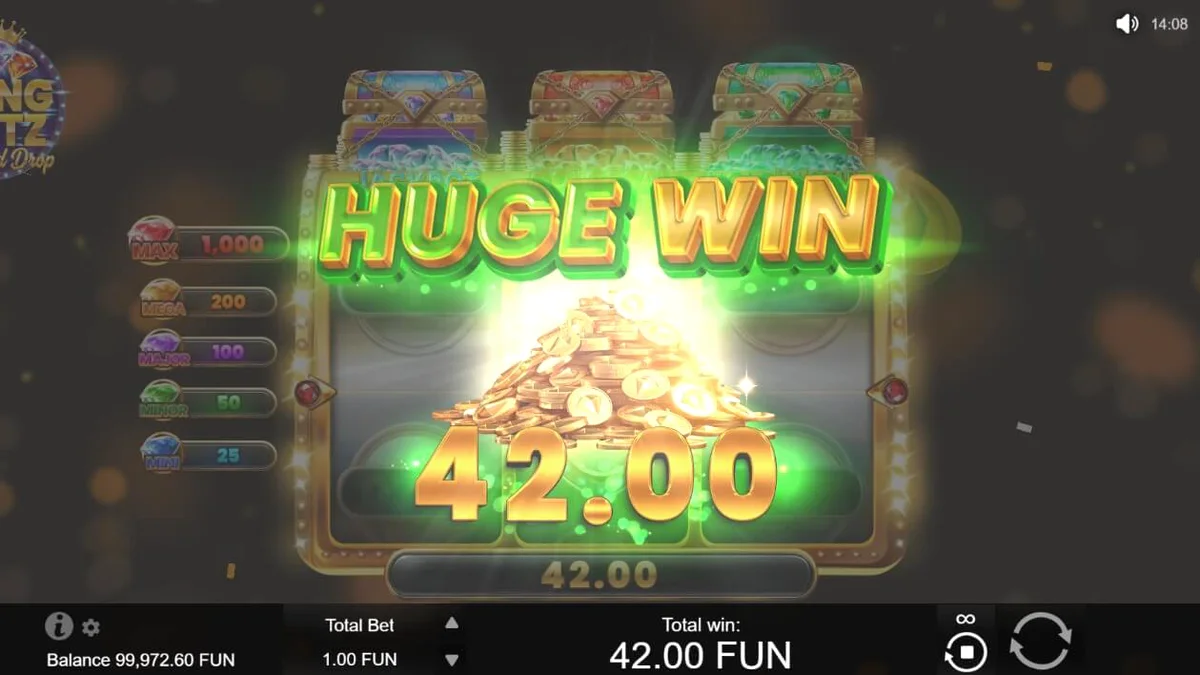 Interface luxuosa do slot Bling Blitz Diamond Drop com diamantes brilhantes
